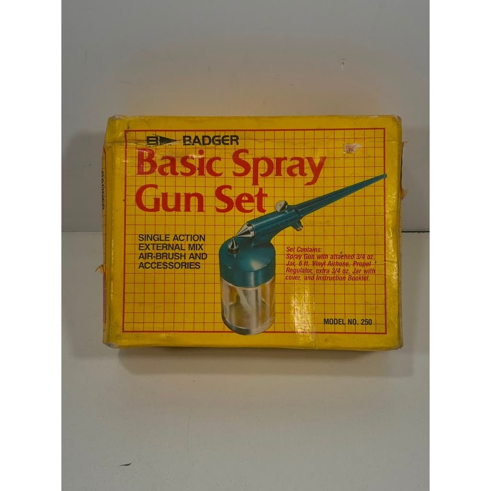 Badger Basic Spray Gun Set Model No 250 Single Action External Mix Airbrush Kit